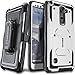 COVRWARE Aegis Series case for Stylo 2 (2016) / Stylo 2 Plus/Stylo 2 V with Built-in Screen Protector Heavy Duty Full-Body Rugged Holster Armor Cover Belt Swivel Clip Kickstand, White