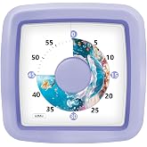 Noubnea Kids Visual Timer 60 Minute &ndash; Countdown Clock for Homework, Kitchen Timer for Cooking, Silent Mini Timer with Cute Mermaid Shell Pattern, Gift Timers for Kids Focus &amp; Daily Routines, Purple