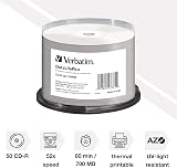 Verbatim 43781 CD-R 52x DataLifePlus Wide Thermal Printable Silver 50 Spindle view 2