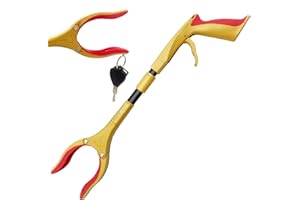 Grabber Reacher Tool - Latest Version Luxet 19 Inch Gold&Black, Foldable Pick Up Stick - Strong Grip Magnetic Tip - Heavy Duty Trash Picker Claw Reacher Grabber Tool Elderly Wheelchair Mobility Aid