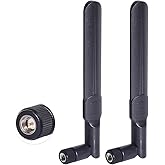 Bingfu Dual Band WiFi 2.4GHz 5GHz 5.8GHz 8dBi SMA Male Antenna (2-Pack) for Wireless Vedio Security IP Camera Recorder Surveillance Recorder Truck Trailer Rear View Backup Camera Reversing Monitor