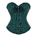 frawirshau Women's Lace Up Boned Overbust Corset