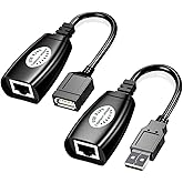 Siawclub USB Over Ethernet Extender auf RJ45 Adapter für Cat 6/6e/5/5e bis zu 50 m, USB auf Ethernet Adapter für Laptop, komp