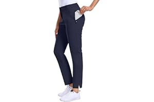 Hiverlay Womens Golf Pants Stretch Work Ankle Pants with Pockets Quick Dry Straight Business Casual Hiking Pants