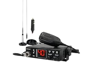 Retevis MB3A 40-Channel AM/FM CB Radio Kit - Long Range Trucker Radio with Antenna, 12V/24V Cigarette Lighter, Plug and Play,