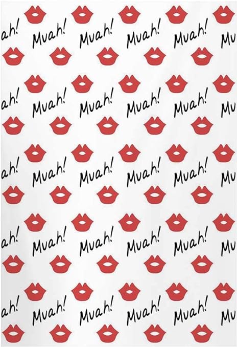 Amazon キス スタイリッシュ バックドロップ 口紅にハートの絵 女性 リップ インプリント ロマンス パッションと緊張 メッセージ装飾 写真用 幅39インチ X 高さ59インチ バックペーパー 背景布 通販