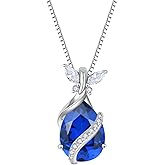 FYNSBLE Butterfly Necklace for Women 925 Sterling Silver 10 * 14 mm Pear-Shaped Birthstone Pendant Necklace Hypoallergenic Jewelry for Women