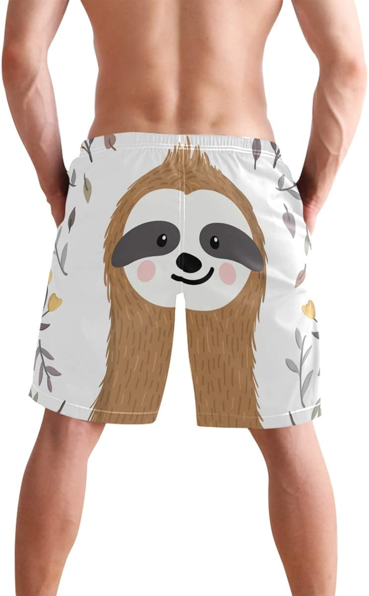sloth swim trunks