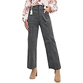 Acelitt Womens Casual Winter Straight Leg Elastic Waist Corduroy Pants with Pockets, S-XXL