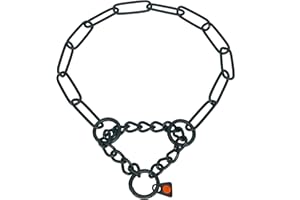 Herm Sprenger Black Stainless Steel Fur Saver Dog Collar Long Link Professional Training Collar Assembly Chain Correction Sli
