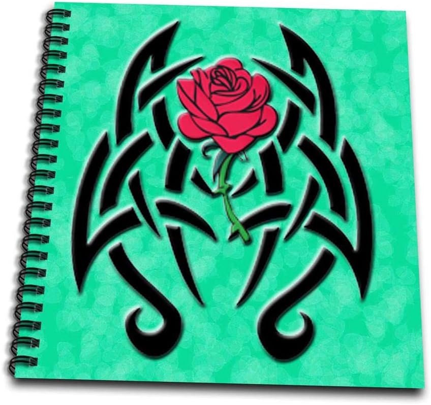 Amazon Com 3drose Db 1241 1 Tribal Art With Red Rose And Gradient Green Patterned Background Drawing Book 8 By 8 Inch Arts Crafts Sewing