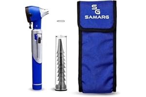 SAMARG Mini Otoscope with Light Ear Infection Detector and Pocket Ear Scope | Suitable for Kids, Adults, Doctors - Available in Multiple Colors (Blue)