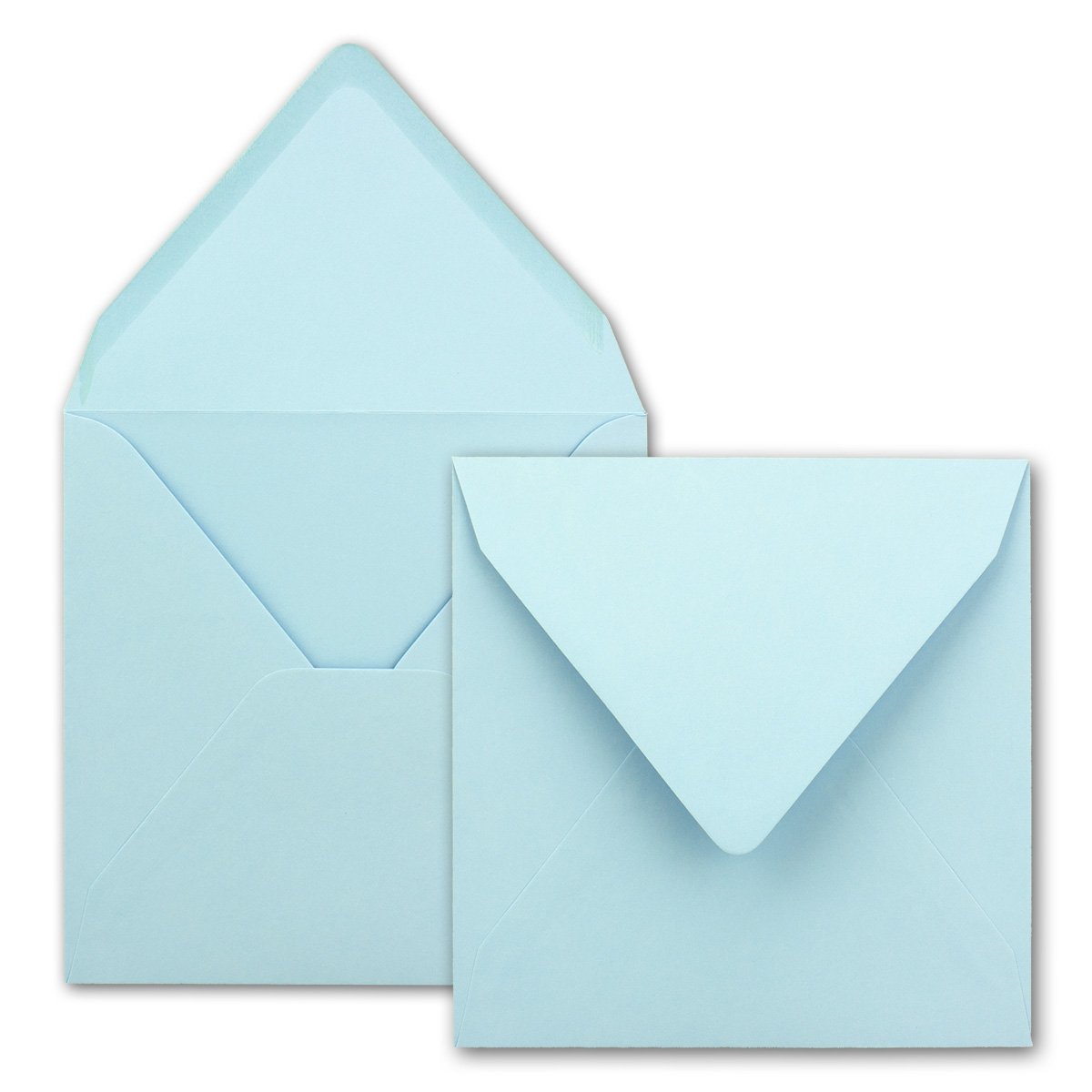 Square Envelopes/Light Blue – Very Strong – 250 g/m², 158 x 158 mm, Wet Adhesion, Top Flap // from FarbenFroh Neuser, 25 Umschläge, Nassklebung, Hellblau