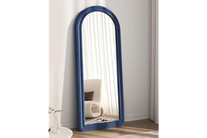Otlsh Floor Mirror, Arched Full Length Mirror with Stand, Standing Mirror, 63"x24" Full Body Mirror, Large Mirror, Wall Mirror, Freestanding, Wall Mounted, Flannel Frame - Blue