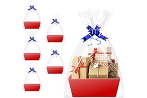 AOUKAR Baskets For Gifts Empty Organizing,【5PK】 Red Small Gift Basket Empty To Fill For Holiday, Birthday, Christmas, Valentines Day,Wedding Baby Party Gifting And Any Occasion