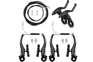 Hmseng V-Type Bike Brake Set, Complete Universal Bike Front and Rear MTB Brake, Bicycle Brakes, Inner and Outer Cables, Inclu