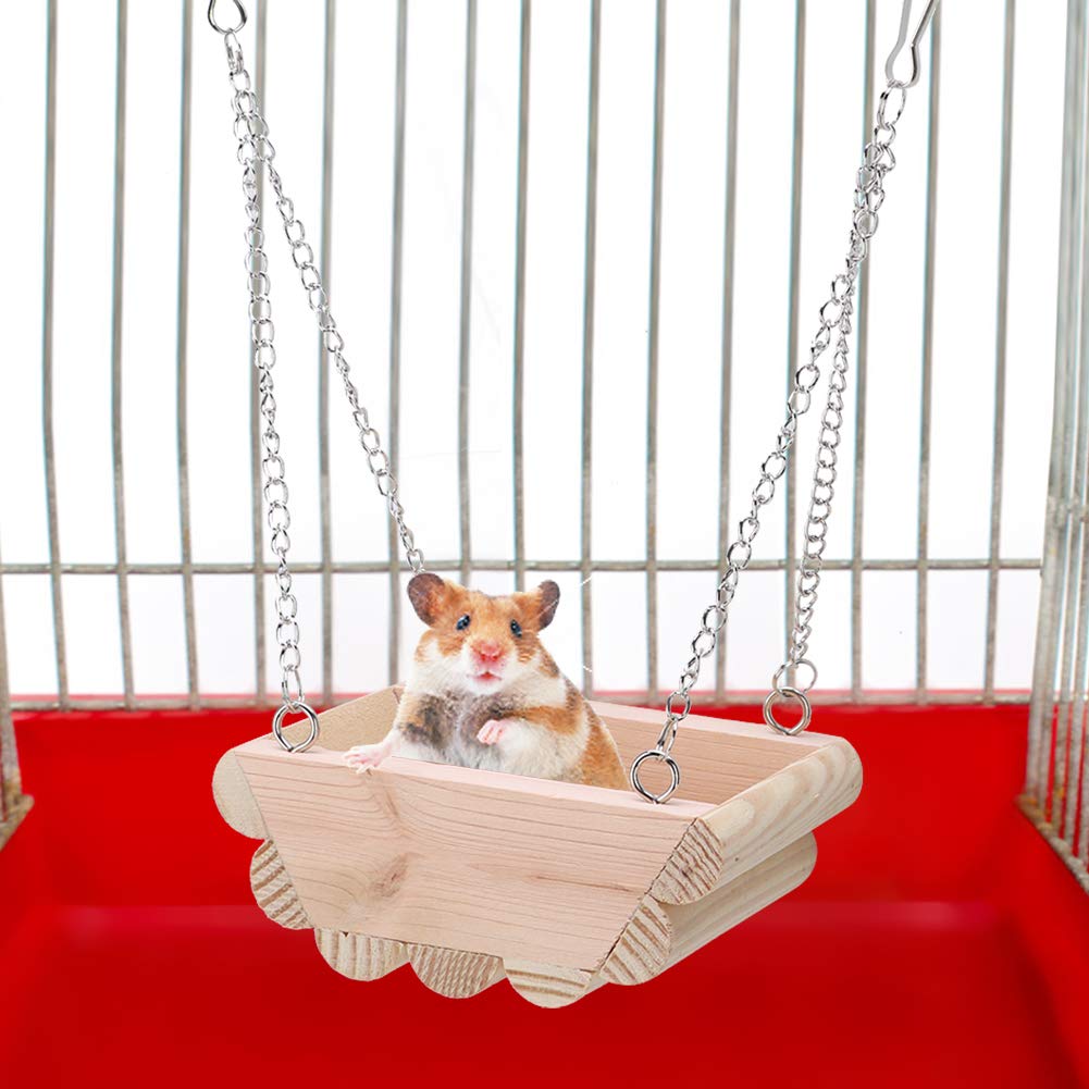 April Gift Hanging Boat Toy Hamster Swing, Eco-Friendly Wonderful Wooden Hamster Swing, Swing Pets for Hamster