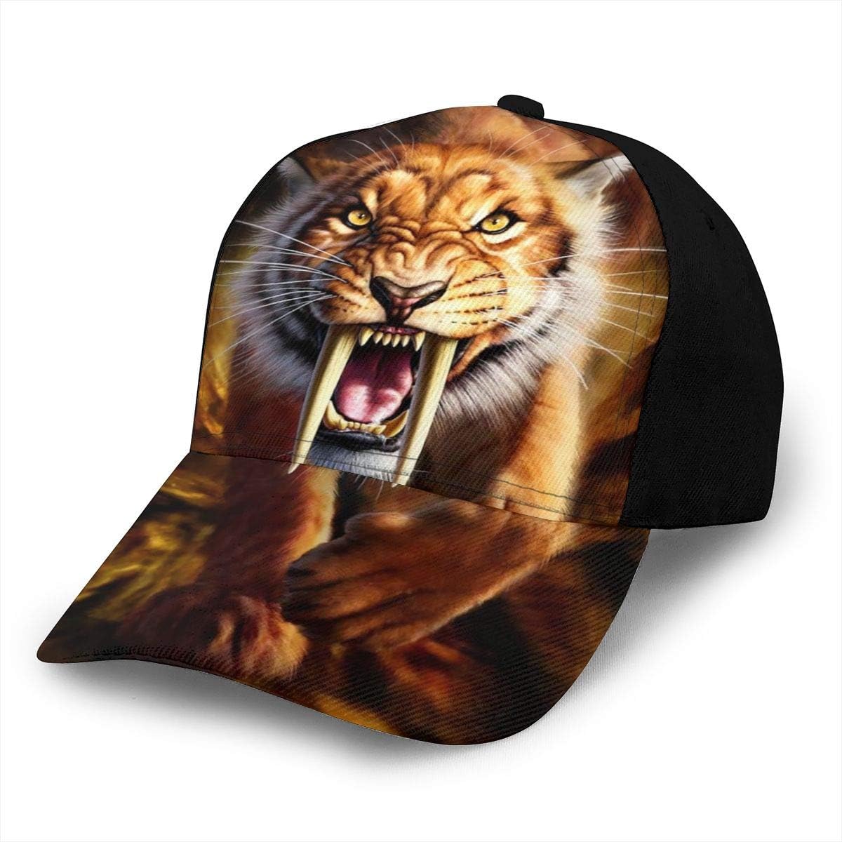 3D Tiger Head Wildlife Animal Cotton Baseball Cap for Men Women Dad Hat W/Curve Brim Adjustable