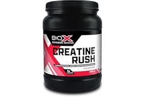 BioX Creatine Rush | 5g Creatine Monohydrate | 100% Pure Micronized Creatine Monohydrate Supplement | Increased Strength, Mus