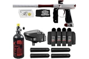 Maddog Empire Mini GS Electronic Full Auto Paintball Gun Marker w/ 48/3000 HPA Paintball Tank, Empire Halo Too Electronic Loader, 4-Pod Harness & (4) Pods Starter Package