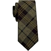 Mantieqingway Mens Ties 2.36" Cotton Skinny Ties for Men Wedding Party Solid Color Necktie