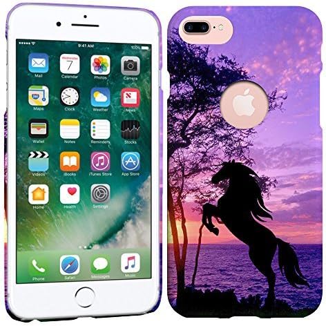 Designer Hard Plastic Case for iPhone 7 Plus/iPhone 8 Plus - Horse. Slim Profile Cute Printed Designer Snap on Case by Glisten