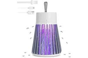 WYEWYE Bug Zapper Indoor & Outdoor,Rechargeable Mosquito Trap and Fly Killer Portable with USB, Ultraviolet and Security Grid,Hangable Mosquito Lamp for Home,Bedroom, Backyard, Camping Using, Grey