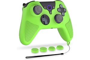 Case for Luna Controller, Alquar Silicone Case Cover for Amazon Luna Controller, Anti-Slip/Shockproof/Dustproof Skin Protective Cover for Luna Game Controller- with Lanyard/Thumb Grip Caps (Green)
