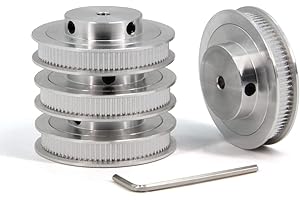 Yeebyee 2GT Pulleys 80 Teeth 5mm Bore 80T Timing Belt Pulleys Synchronous Wheel Aluminum for Width 6mm Belt 3D Printers Parts, 4pcs/Pack(Size: 80T-5mm Bore)