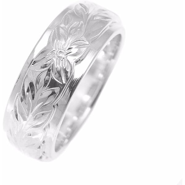 925 Sterling Silver 8mm Hawaiian Plumeria Scroll Black Ku'uipo Ring - Sizes 4-14