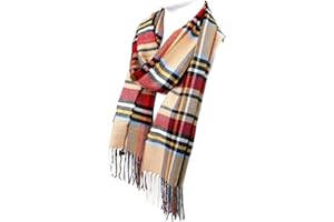 Nollia Plaid Fall/Winter Scarf for Men & Women-Plaid Color Cashmere Feels Acrylic Scarves