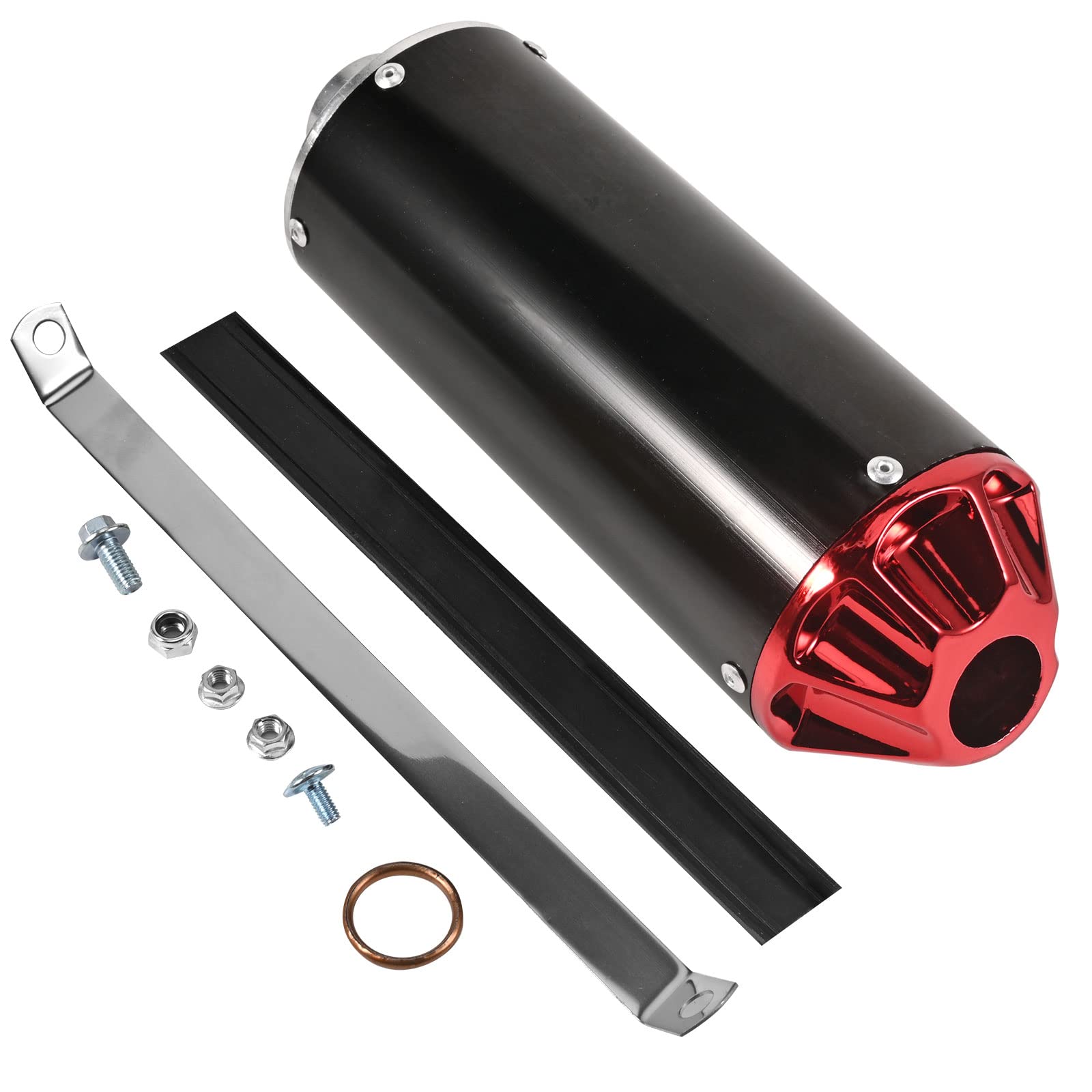Photo 1 of Trkimal 28mm Exhaust Muffler for CRF50 XR50 KLX SSR Thumpstar TTR YCF Lifan Apollo dbx18 50cc 70cc 90cc 110cc 125cc Chinese Pit Dirt Bike Parts (Red)