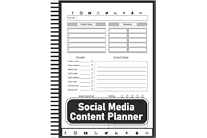 Social Media Content Planner: Notebook for Tracking Your Social Media Content, Gift Idea for Managers, Influencers and Content Creators - 8.5" x 11" 100+ Pages