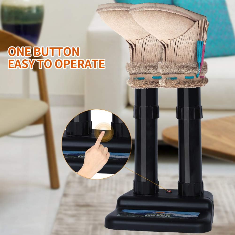 Boot Dryer&Warmer-Electric Shoe Dryer,With ON/OFF Button,Noiseless,Constant Temprature W/Heat Blower for shoes,Boots,Gloves,Socks,BLACK: Shoes