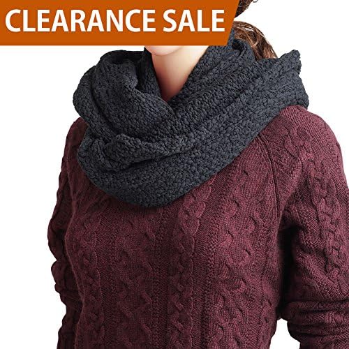 DELUXSEY Womens Oversized Infinity Scarf (Black) - Winter Scarfs for Women