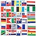 Juvale Country Flags of the World - 7.5 x 5.2 In Assorted Polyester 72-Pack on 12.1 In Poles - World Mini Flags Bundle