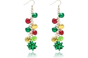 TROOER Christmas Earrings for Women Xmas Festival Holiday Dangle Earrings Xmas Wreath, Deer, Santa Claus Bell Hat, Christmas Tree Tassel, Bow Earring, Christmas Jewelry for Women Christmas Party Gifts