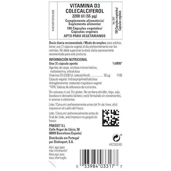 SOLGAR VITAMIN D3 (CHOLECALCIFEROL) 55 MCG (2200 IU), 100 VEGETABLE CAPSULES – HELPS MAINTAIN HEALTHY BONES & TEETH – IMMUNE SYSTEM SUPPORT – NON-GMO, GLUTEN FREE, DAIRY FREE, KOSHER – 100 SERVINGS