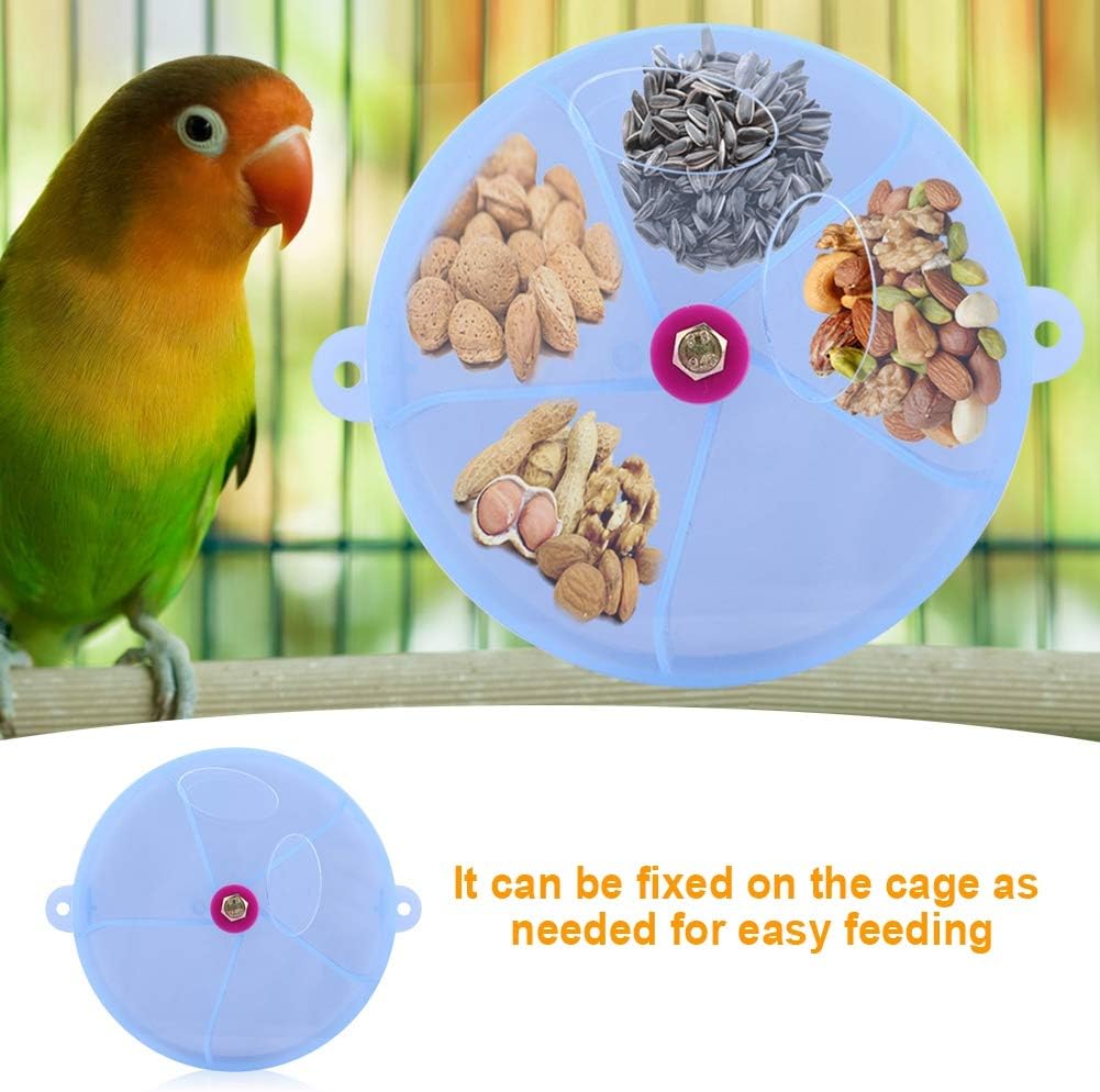 Parrot Foraging Wheel Interactive Puzzle Feeder Toy for Cockatiel Conure Budgies Parakeet Small Parrots - Blue Bird Enrichment Activity - Image 3