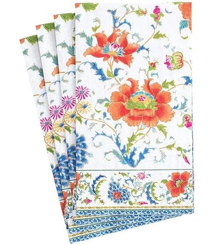 Caspari Lente Bloem Show Lente Bloemen door Karen Kluglein Luncheon Papieren Tafelservetten 20 in een Pack 33cm Vierkant