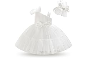 IBTOM CASTLE Baby Flower Girl Dress Bowknot Tulle Tutu Dresses Infant Toddler Pageant Wedding Formal Party Birthday Outfit
