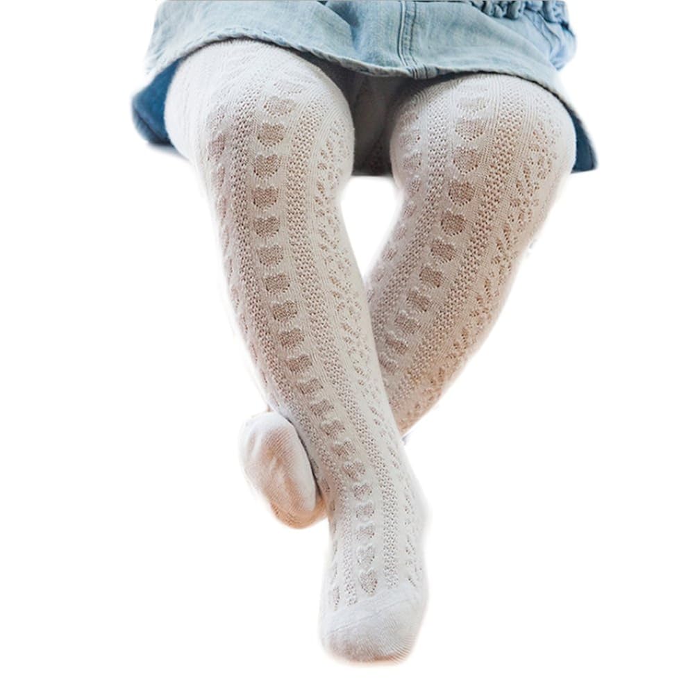 Toddler Baby Girls Heart Knit Stockings 