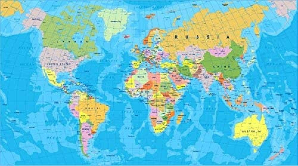 HENGX Puzzles Jigsaws Decoration,1000 Pieces Classic Wooden Puzzle,Standard World Map,Adult Children DIY Gift Toys Games Home,75X50Cm