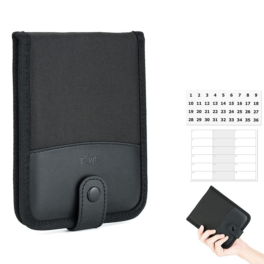 KIWIFOTOS 18 Slots Soft Memory Card Pouch Carrying Storage Case Holder for SD SDHX SDXC MicroSD TF NS (Nintendo Switch) Cards - Black