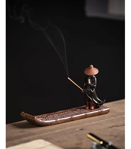 2 Statuette Samurai In Ceramica Porta Incenso – Figura Zen Con Spada, Brucia Incenso A Cascata, Decorazione Da Tavolo Per Meditazione E Home Decor