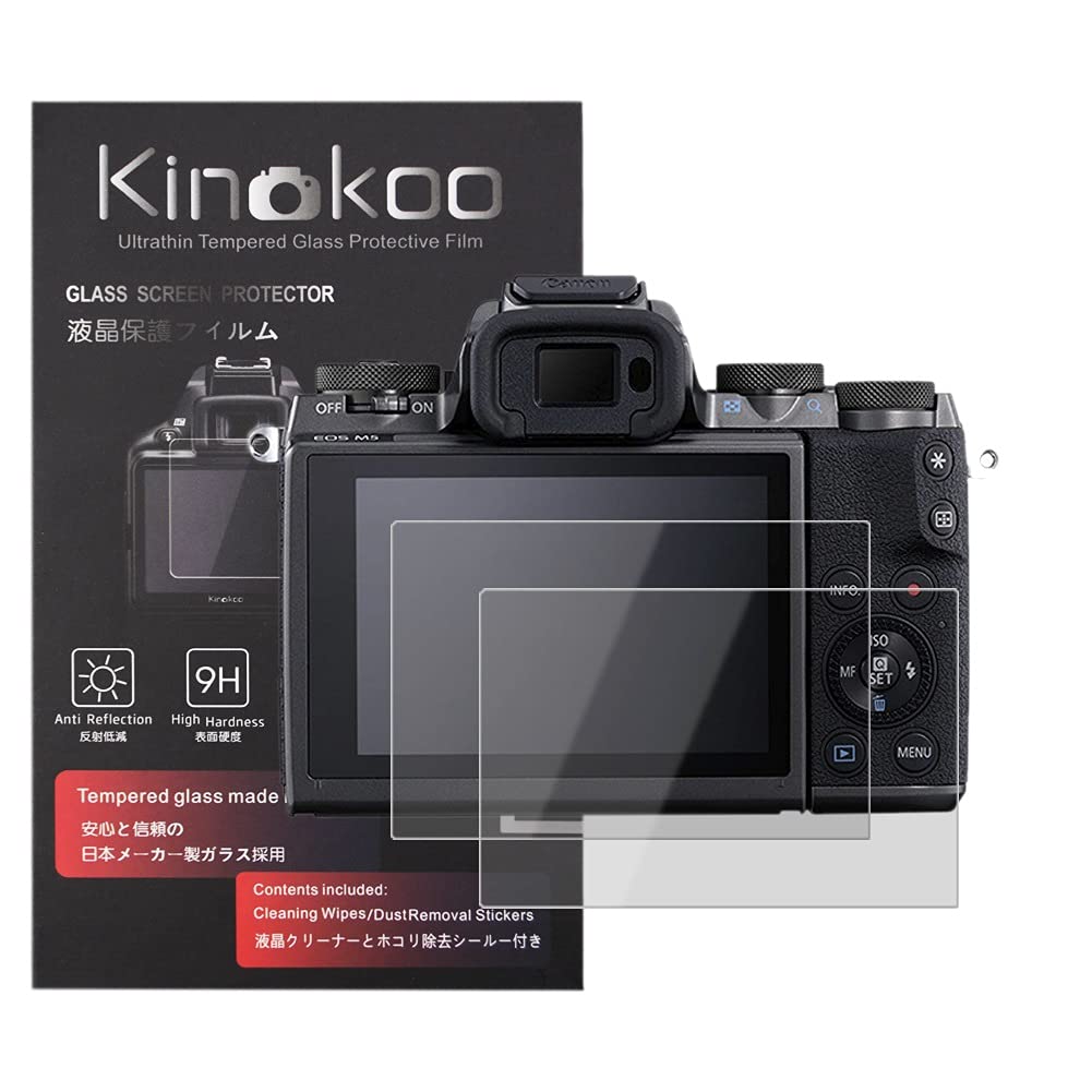 kinokoo Screen Protector Compatible for Olympus E-M5/E-P3 Digital Camera 0.25mm 9H Hardness Tempered Glass Film Bubble-free/Anti-scratch(2 pack)
