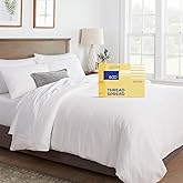 THREAD SPREAD Queen/Full Duvet Cover, 600 Thread Count Sateen 3Pc Egyptian Cotton Duvet Cover Set, 100% Pure Cotton Comforter Cover, 2 Pillow Shams, Zipper Closure, 7 Corner Ties - (White)
