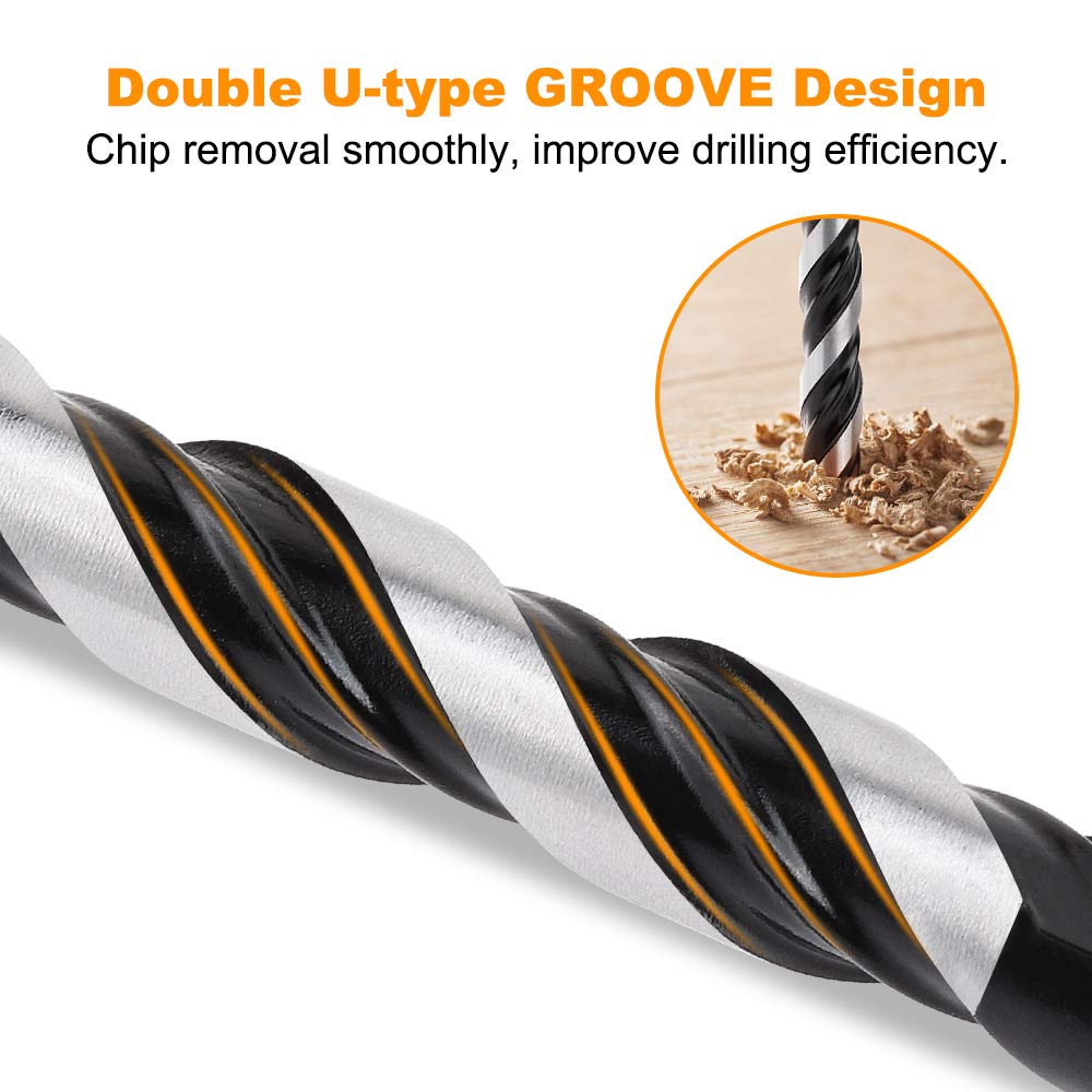TITGGI Concrete Drill Bit & Masonry Drill Bit Set, Professional Drill Bit Set (6PCS) for Glass/Brick/Plastic/Cement/Wood/Tile/Etc, Industrial Strength Carbide Drill Bit Tip, 1/4