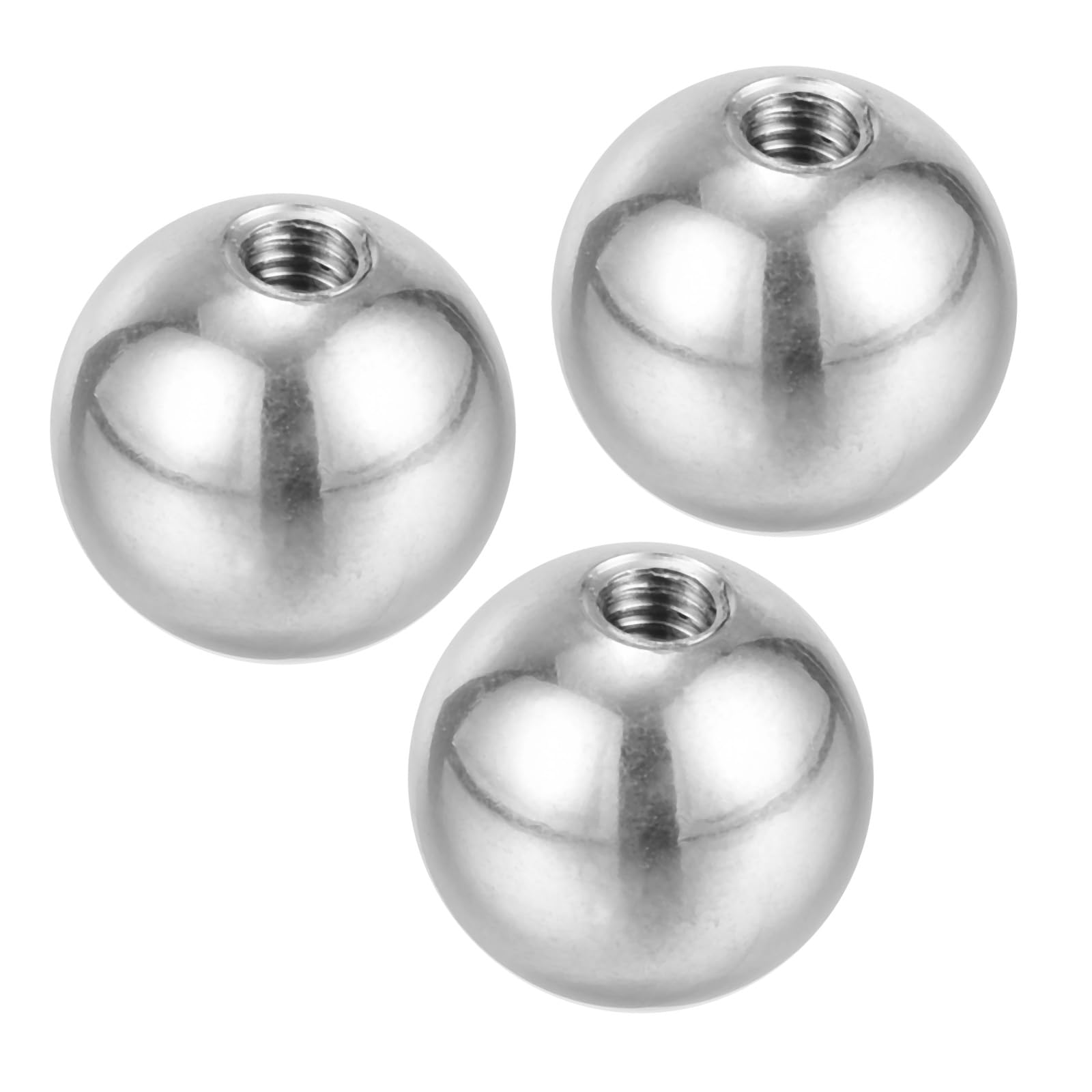 PATIKIL M4x15mm Ball Nuts Knob, 3 Pack Female Thread 304 Stainless Steel Round Blind Hole Screw Cap Cover for Lighting Machinery DIY Decoration, Silver