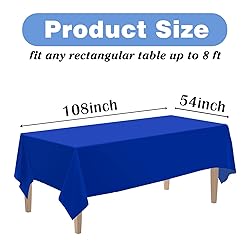 Kopokita 2PCS Royal Blue Plastic Tablecloths 54 x
